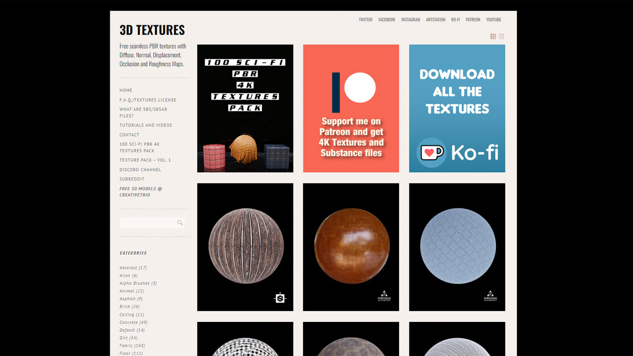 Free Texture Sites 3Dtextures.me