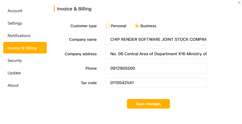 Invoice & billing dành cho doanh nghiệp