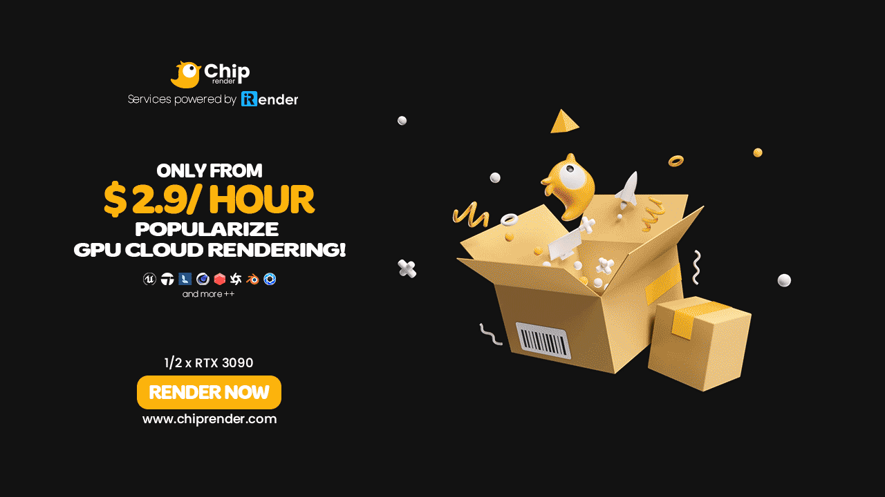 Chip Render Farm - Bonus 100% for the first payment after 24 hours of registration